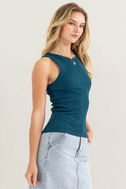 HYFVE Ribbed Round Neck Tank Top for Effortless Style - Selvanelle