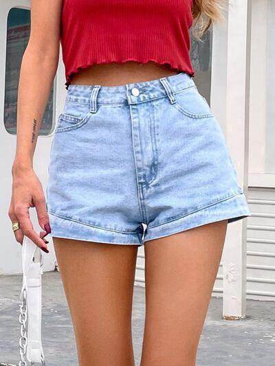 Stylish Denim Shorts with Pockets for Women Summer Wear - Selvanelle