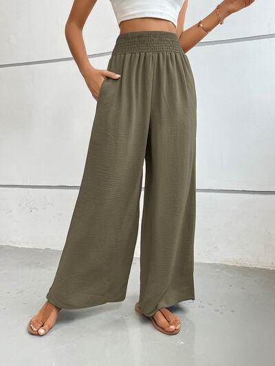 Perfee Wide Leg Pants with Pockets for Women Stylish Comfort - Selvanelle