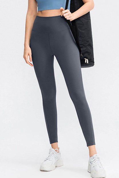 Slim Fit Wide Waistband Long Sports Pants - Selvanelle