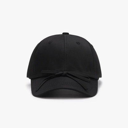 Tied Bow Cotton Baseball Cap for Stylish Summer Wear - Selvanelle