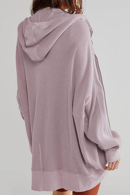 Zip-Up Long Sleeve Jacket with Hood and Pockets for Comfort - Selvanelle