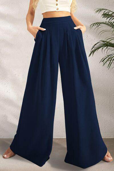 FAM-FAM High Waist Wide Leg Pants for Stylish Comfort - Selvanelle