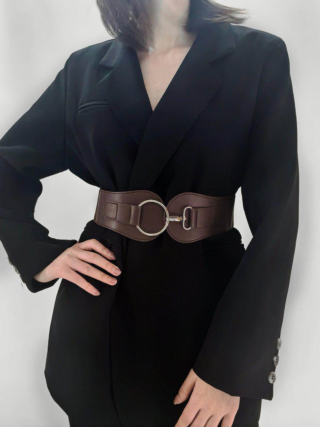 PU Elastic Wide Belt for Comfortable Fashion Fit - Selvanelle