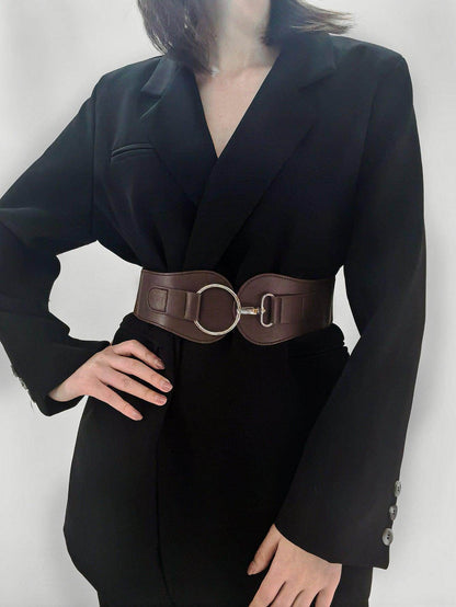 PU Elastic Wide Belt for Comfortable Fashion Fit - Selvanelle