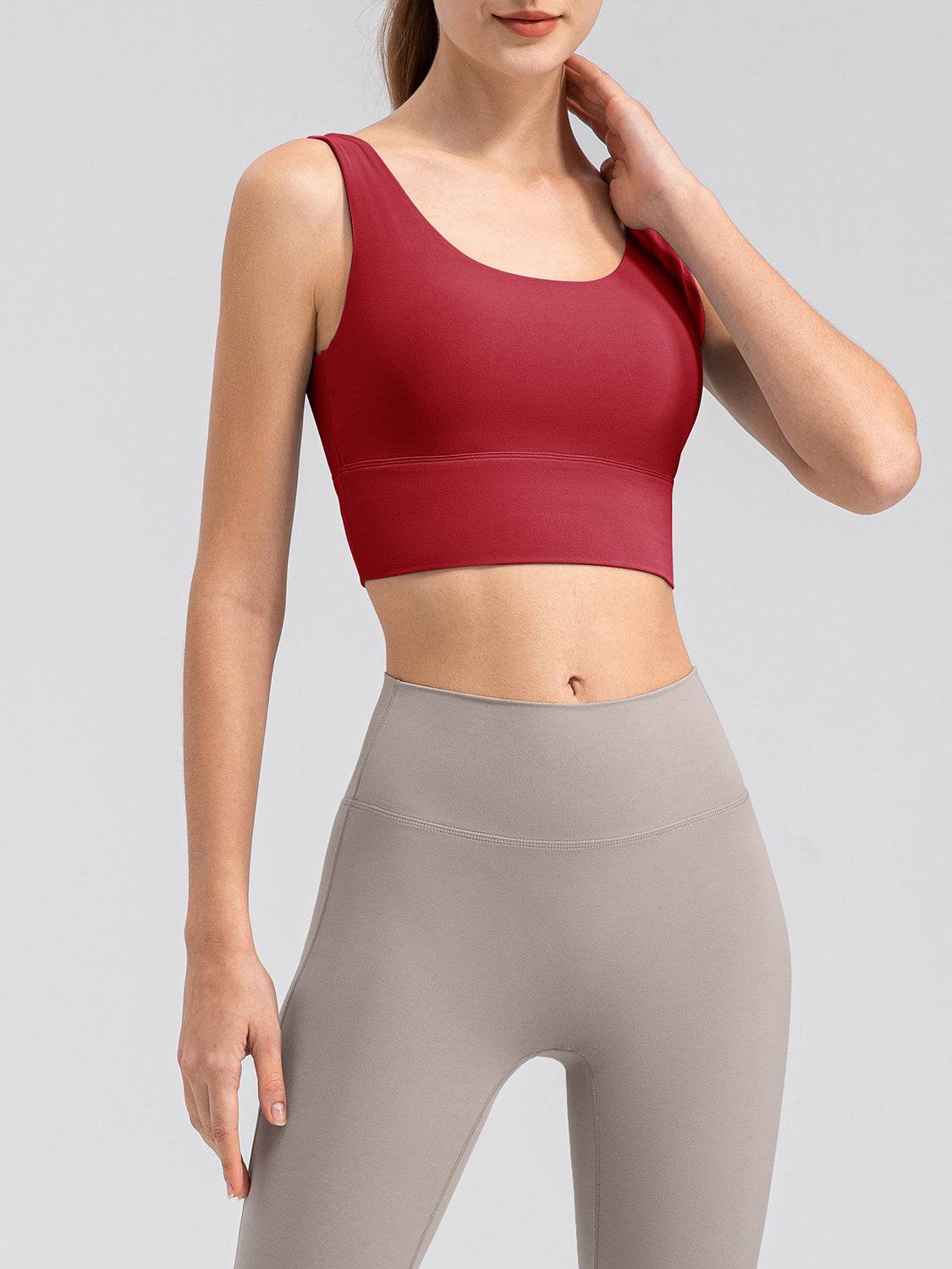 Scoop Neck Wide Strap Active Tank - Selvanelle