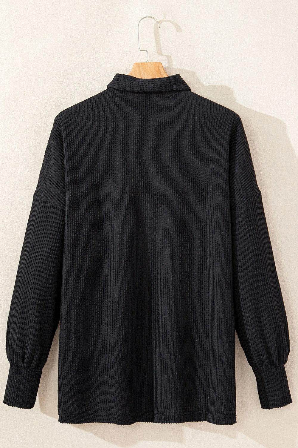 Sequin Button Up Dropped Shoulder Jacket for Women - Selvanelle