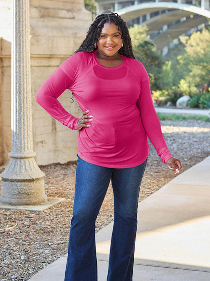 Basic Bae Full Size Round Neck Long Sleeve T-Shirt for All - Selvanelle