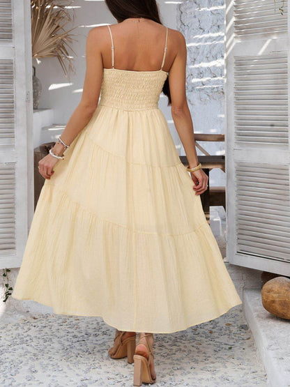Devine Smocked Tiered Maxi Cami Dress - Selvanelle