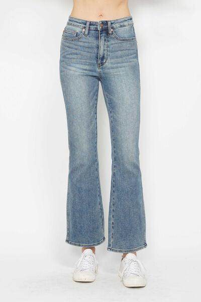 Judy Blue Full Size Tummy Control Back Embroidered Bootcut Jeans Plus Size - Selvanelle