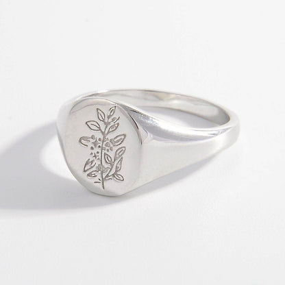 925 Sterling Silver Signet Ring for Men and Women - Selvanelle