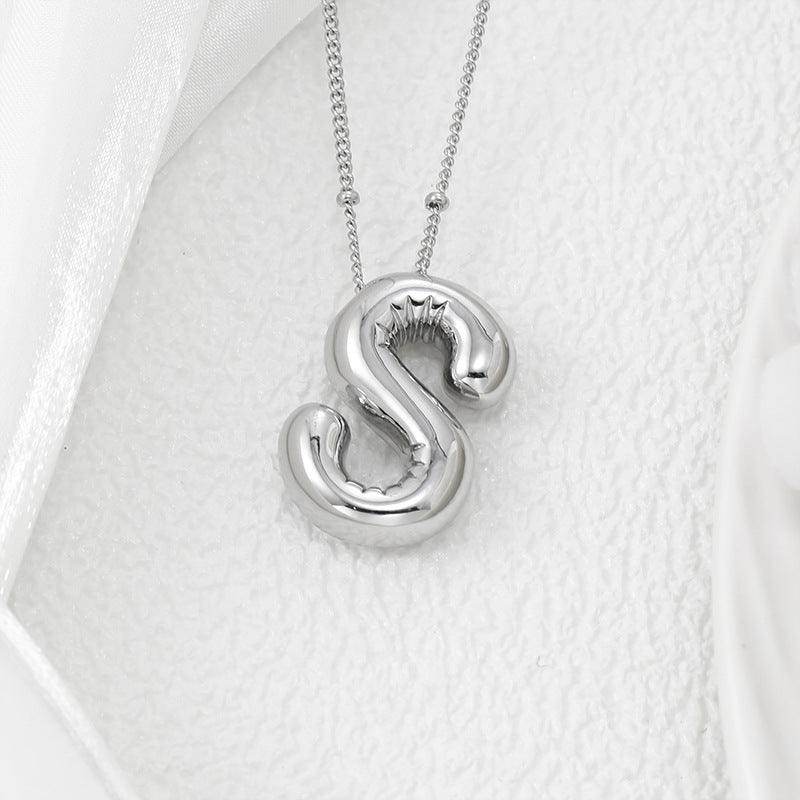 Copper Bubble Letter Pendant Necklace for Stylish Personalization - Selvanelle