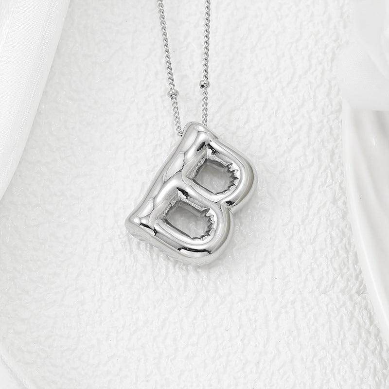 Copper Bubble Letter Pendant Necklace for Stylish Charm - Selvanelle