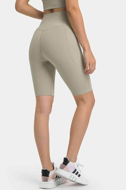 Millennia High Waist Biker Shorts with Pockets for Women - Selvanelle