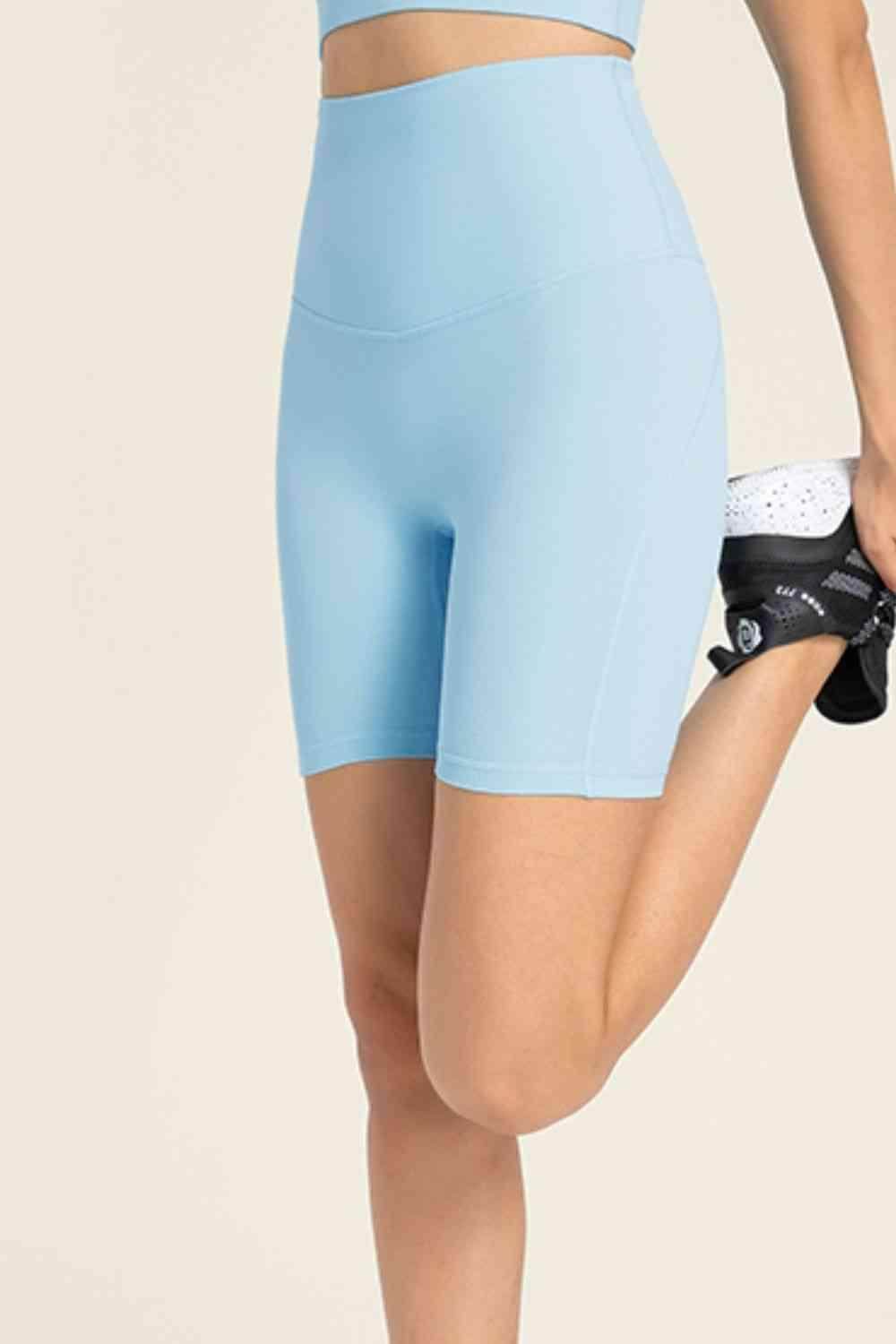 Millennia Seamless High-Rise Wide Waistband Biker Shorts - Selvanelle