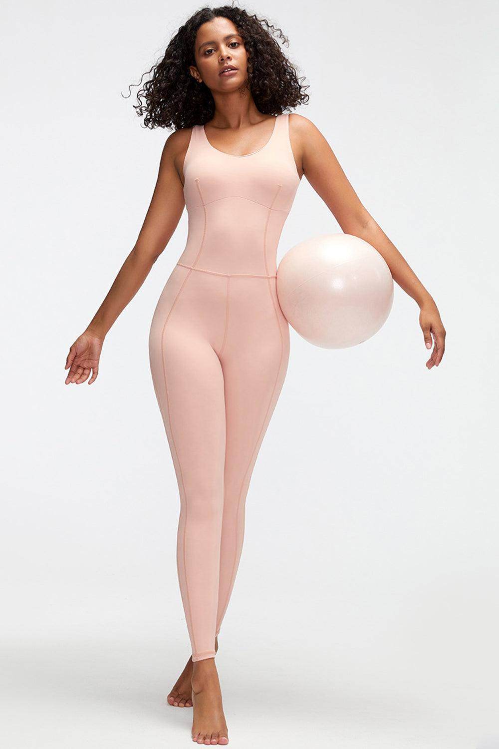 Crisscross Wide Strap Active Jumpsuit for Women Fitness - Selvanelle