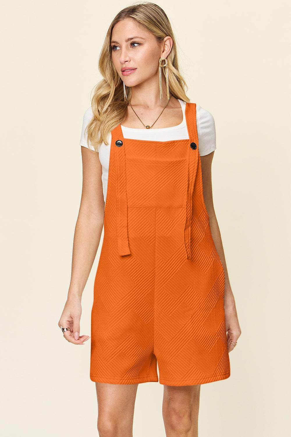 Double Take Full Size Texture Sleeveless Romper for Women - Selvanelle