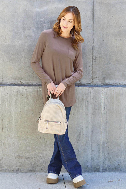 Basic Bae Full Size Round Neck Long Sleeve Top for Women - Selvanelle