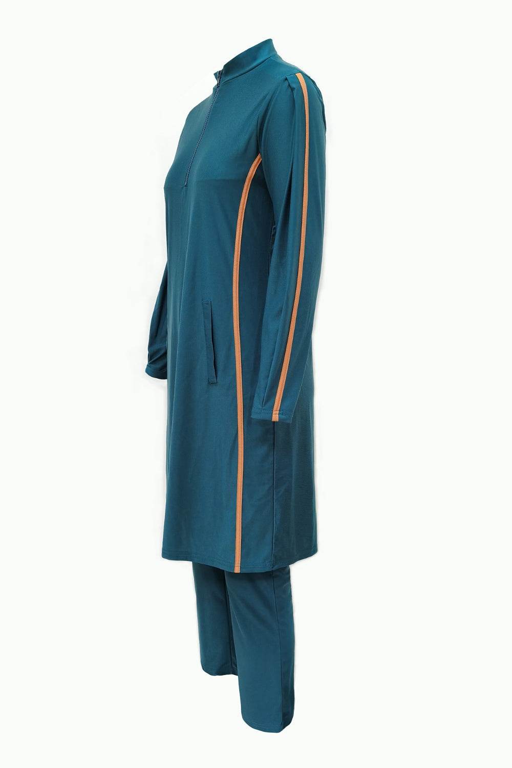 Cap, Quarter Zip Top and Pants Swim Set - Selvanelle