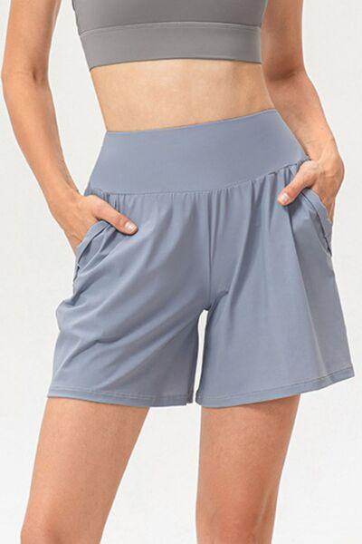 Pocketed Elastic Waist Active Shorts for Comfort and Style - Selvanelle