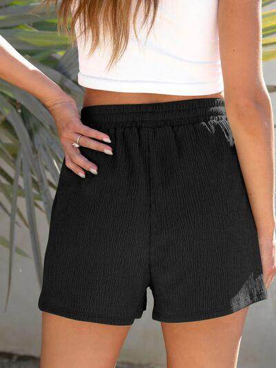 Drawstring High Waist Shorts with Pockets for Women - Selvanelle