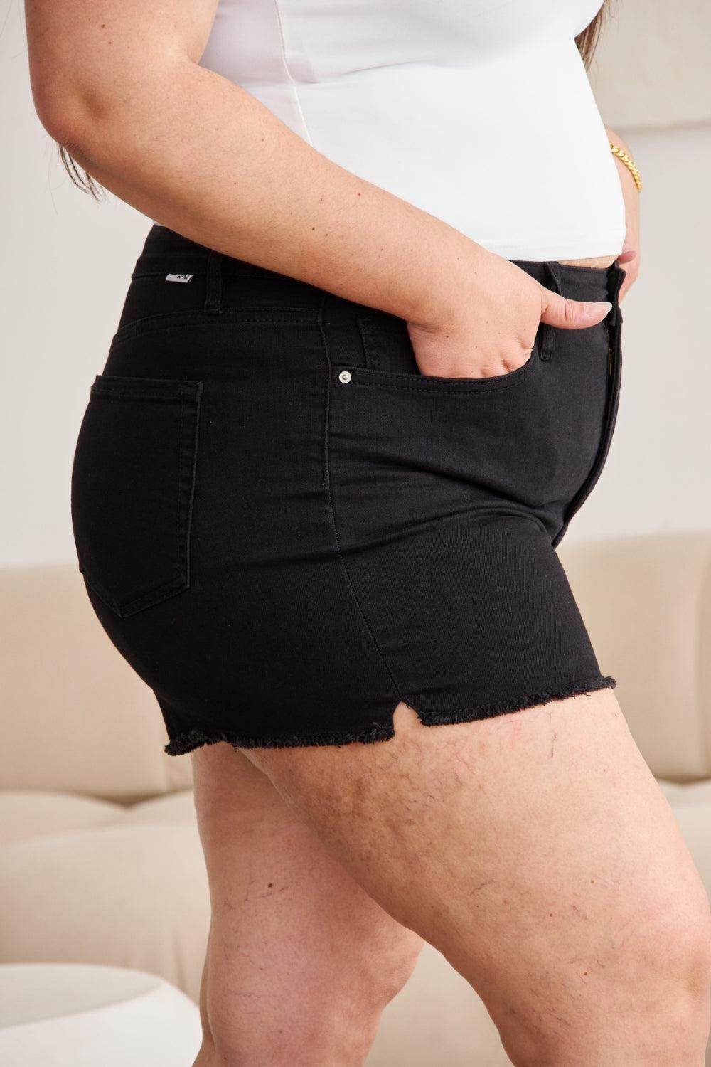 RFM Full Size Tummy Control High Waist Denim Shorts Women - Selvanelle
