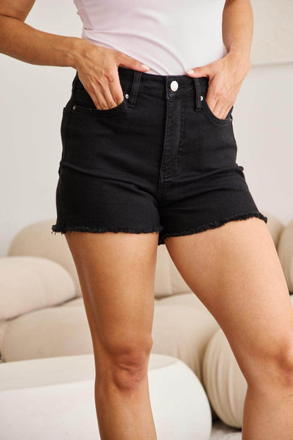 RFM Full Size Tummy Control High Waist Denim Shorts Women - Selvanelle
