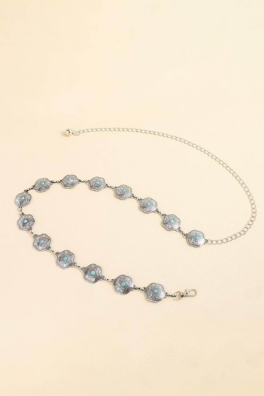 Vintage Turquoise Alloy Belt for Chic Fashion Style - Selvanelle