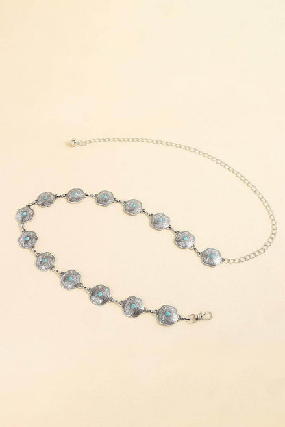 Vintage Turquoise Alloy Belt for Chic Fashion Style - Selvanelle