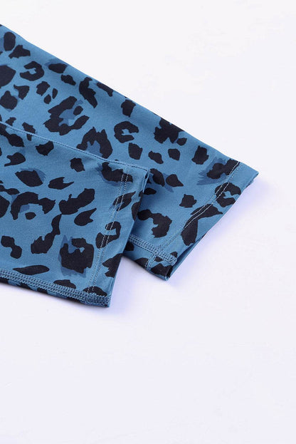 Leopard Print Wide Waistband Leggings - Selvanelle