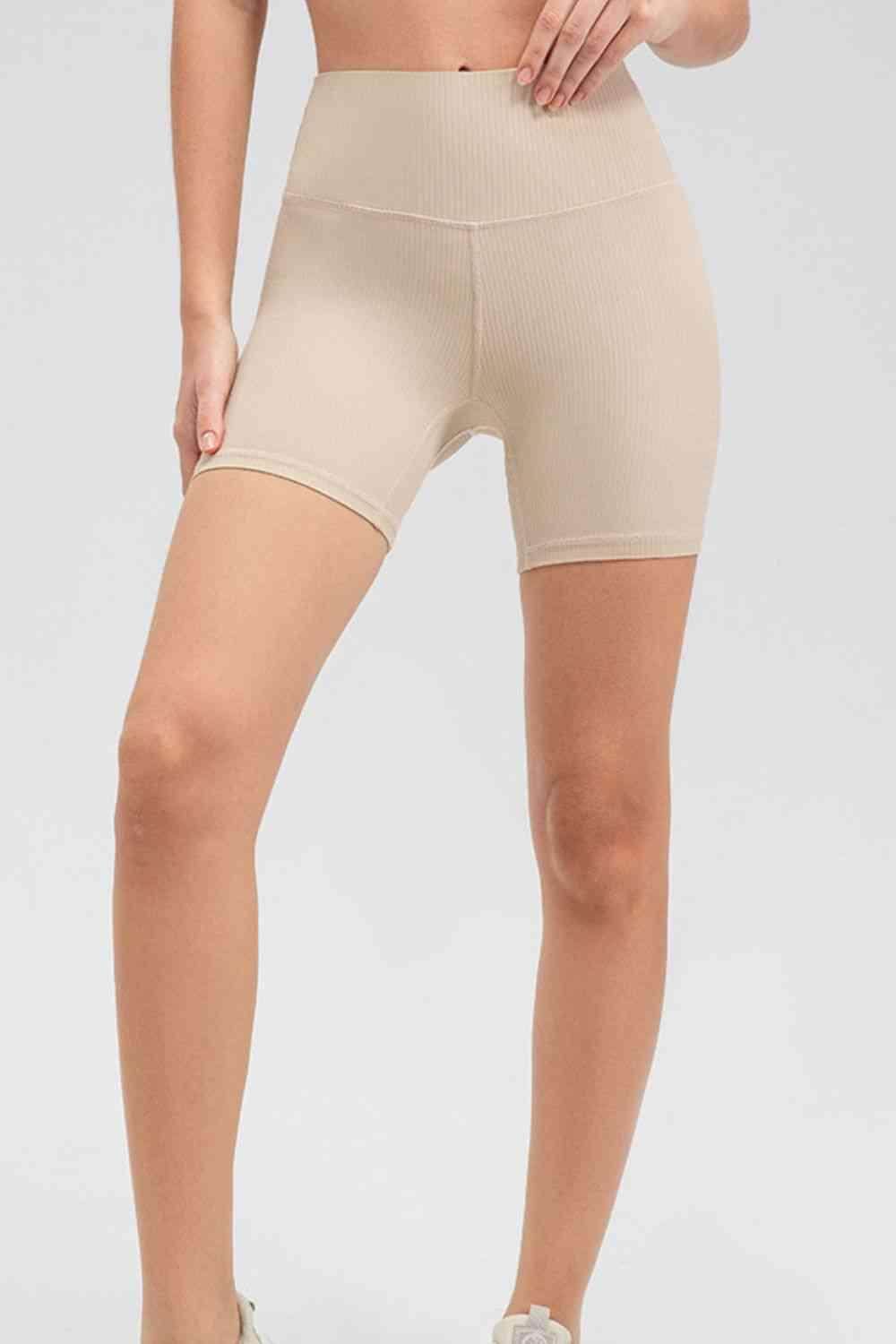 Wide Waistband Slim Fit Sports Shorts for Active Lifestyle - Selvanelle