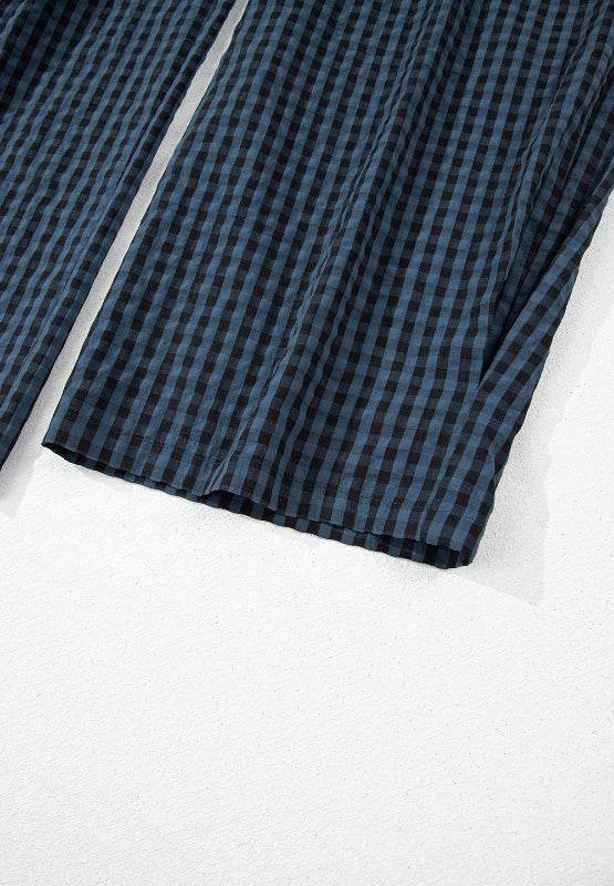Plaid Wide Strap Wide Leg Overalls - Selvanelle