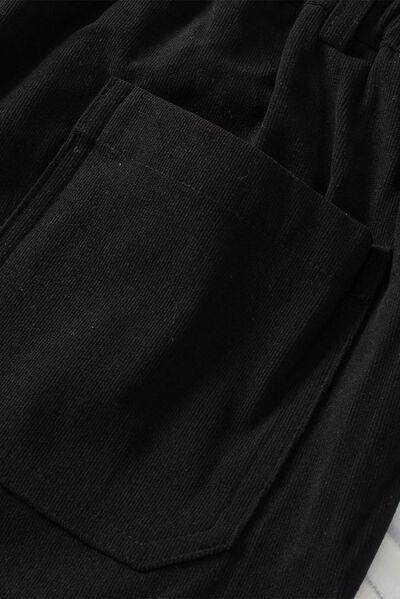 Half Elastic Waist Straight Pants for Comfortable Fit - Selvanelle