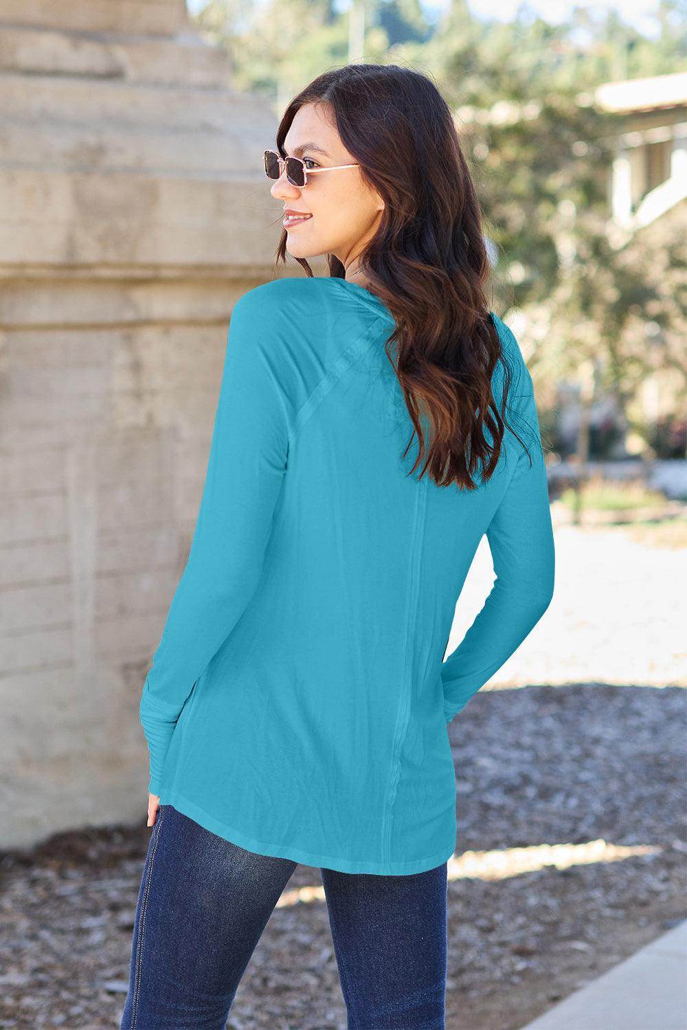 Basic Bae Full Size Round Neck Long Sleeve T-Shirt for All - Selvanelle