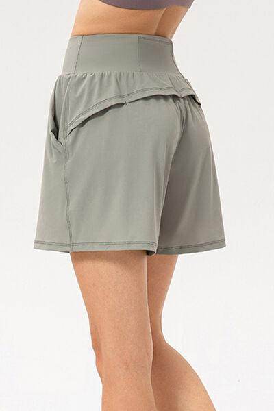 Pocketed Elastic Waist Active Shorts for Comfort and Style - Selvanelle