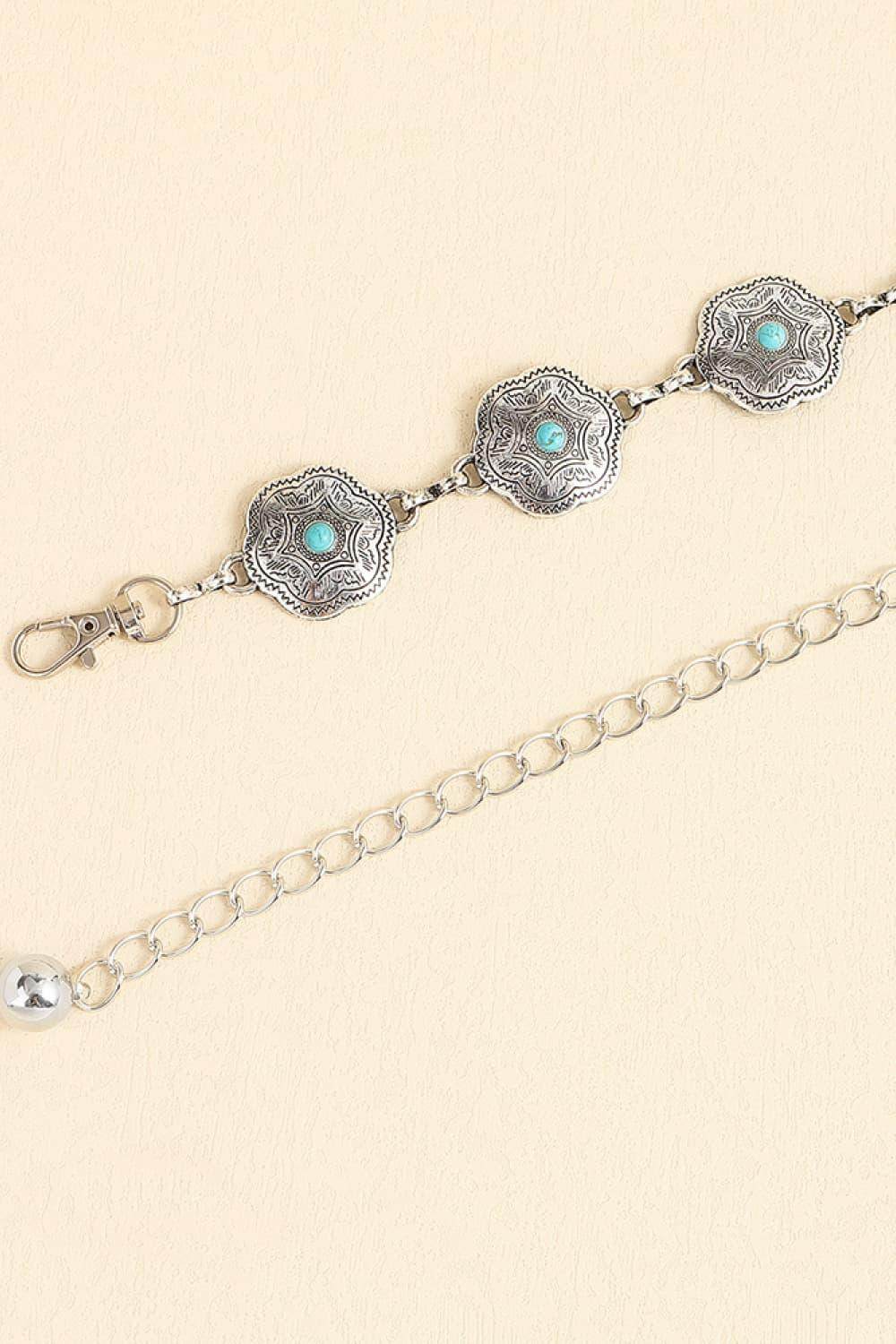 Vintage Turquoise Alloy Belt for Chic Fashion Style - Selvanelle