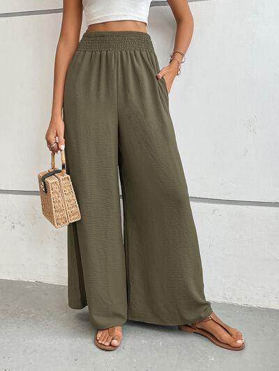 Perfee Wide Leg Pants with Pockets for Women Stylish Comfort - Selvanelle