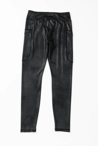 Pocketed V-Cut Waist Leggings for Comfort and Style - Selvanelle
