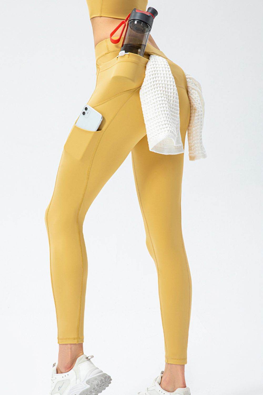 Full Size Slim Fit High Waist Long Sports Pants with Pockets - Selvanelle