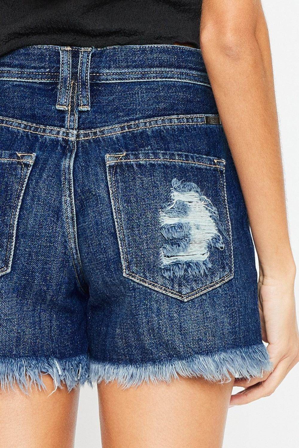 Kancan Raw Hem Button-Fly Denim Shorts for Stylish Casual Wear - Selvanelle