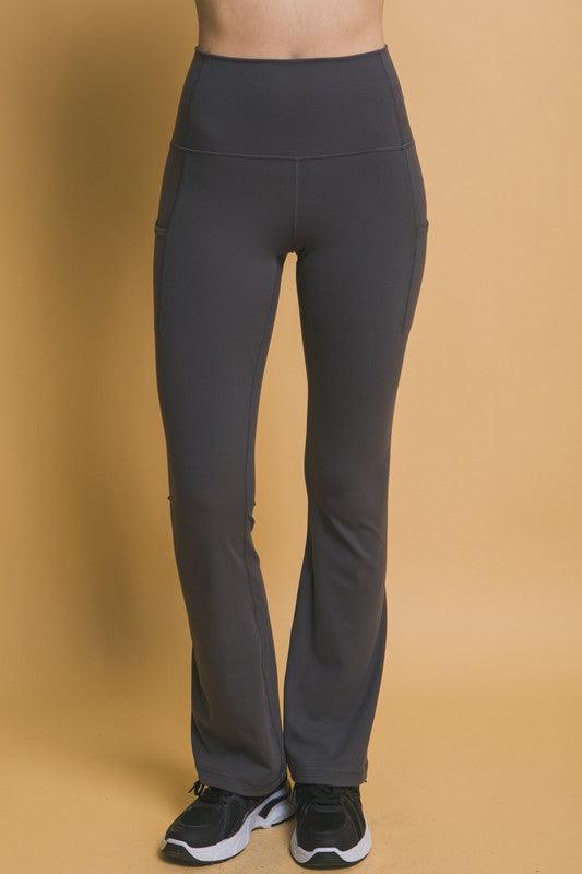 Love Tree High Waist Flare Leggings with Side Pockets Set