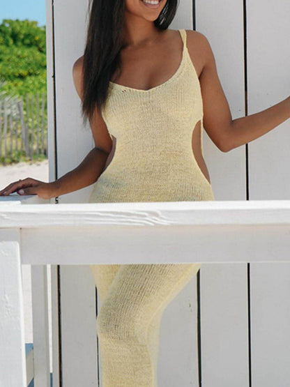 Backless Cutout Scoop Neck Cover-Up Dress - Selvanelle