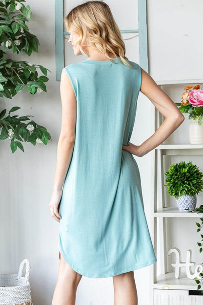 Heimish Full Size Striped Sleeveless V Neck Dress Outfit - Selvanelle