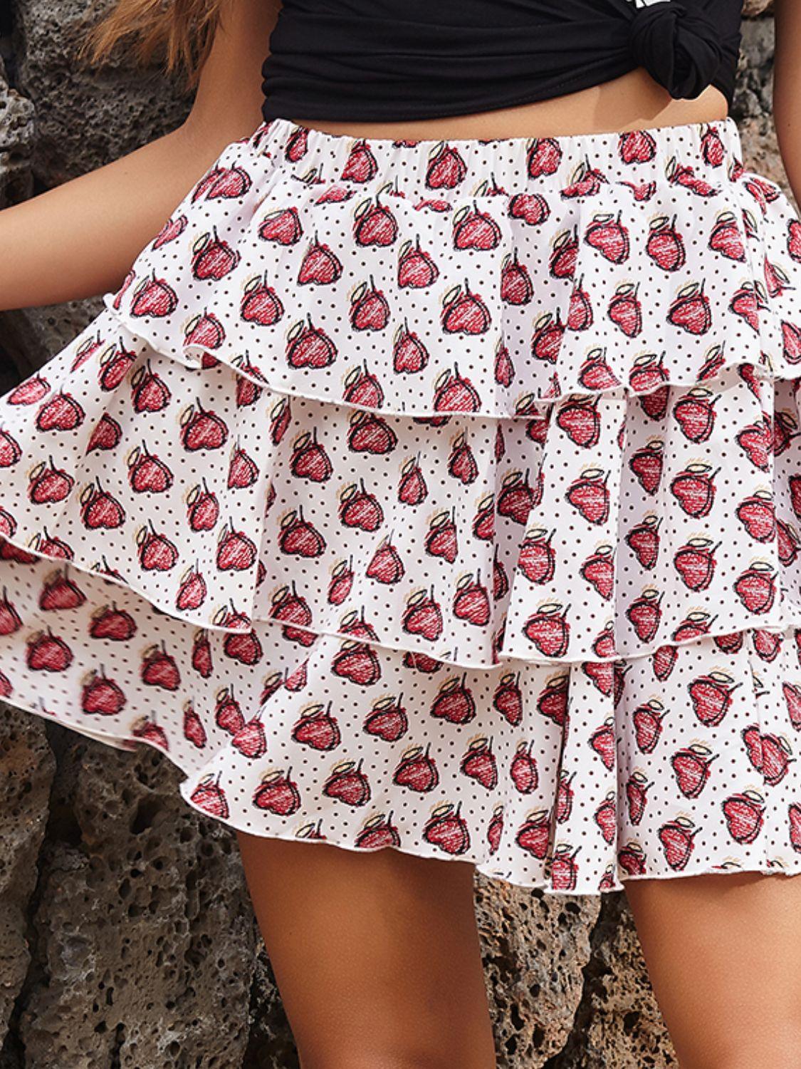 Perfee Layered Printed Mini Skirt for Stylish Outfits