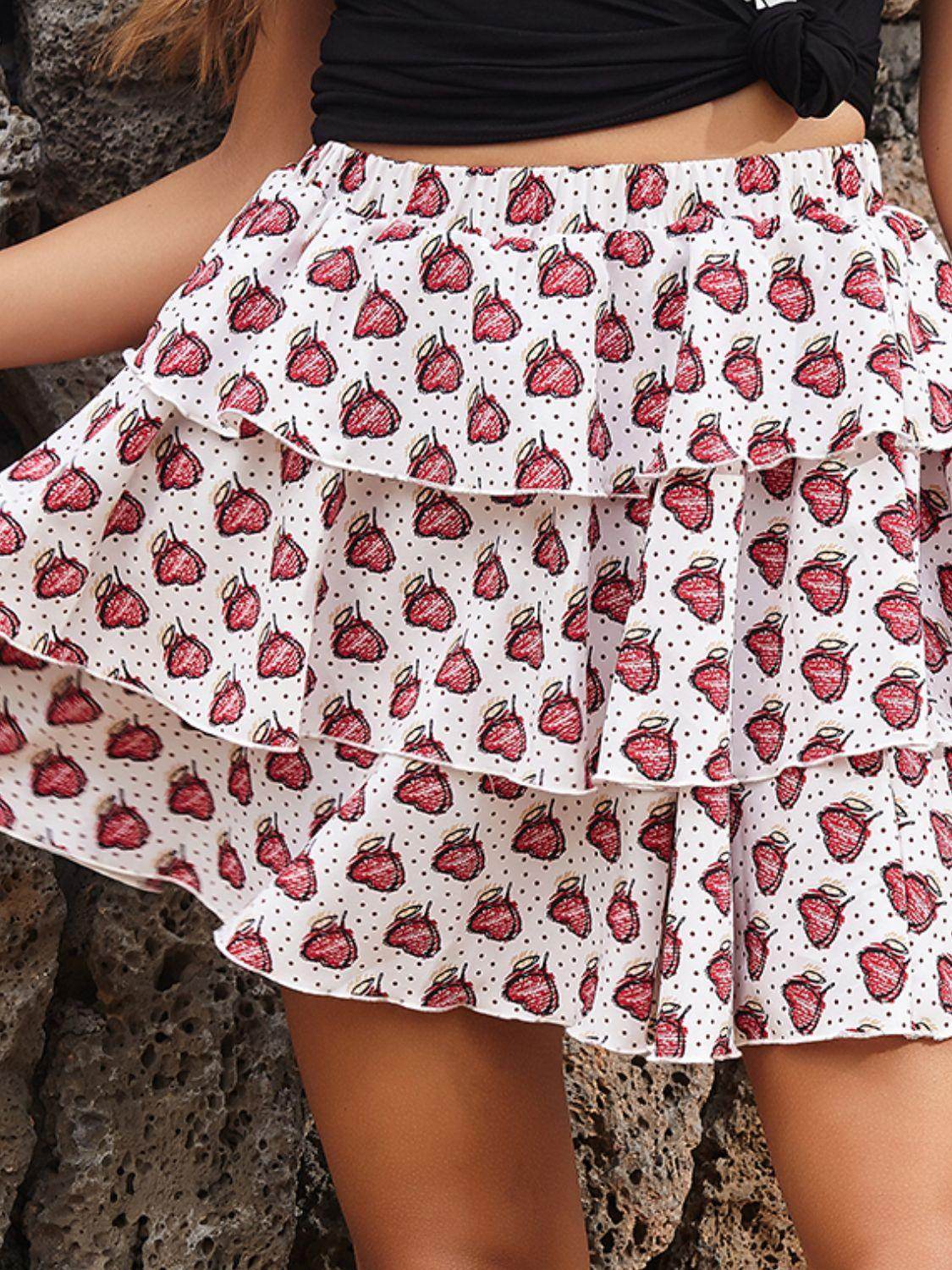 Perfee Layered Printed Mini Skirt for Stylish Outfits - Selvanelle
