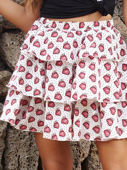 Perfee Layered Printed Mini Skirt for Stylish Outfits - Selvanelle