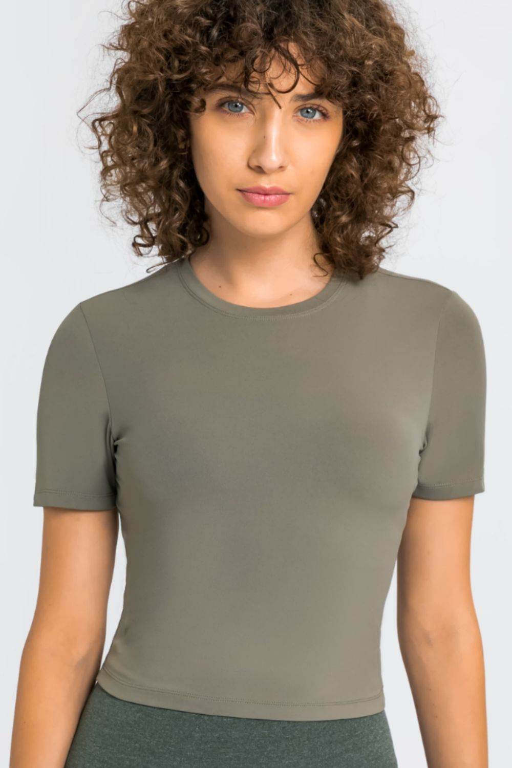 Millennia Round Neck Short Sleeve Yoga Tee - Selvanelle