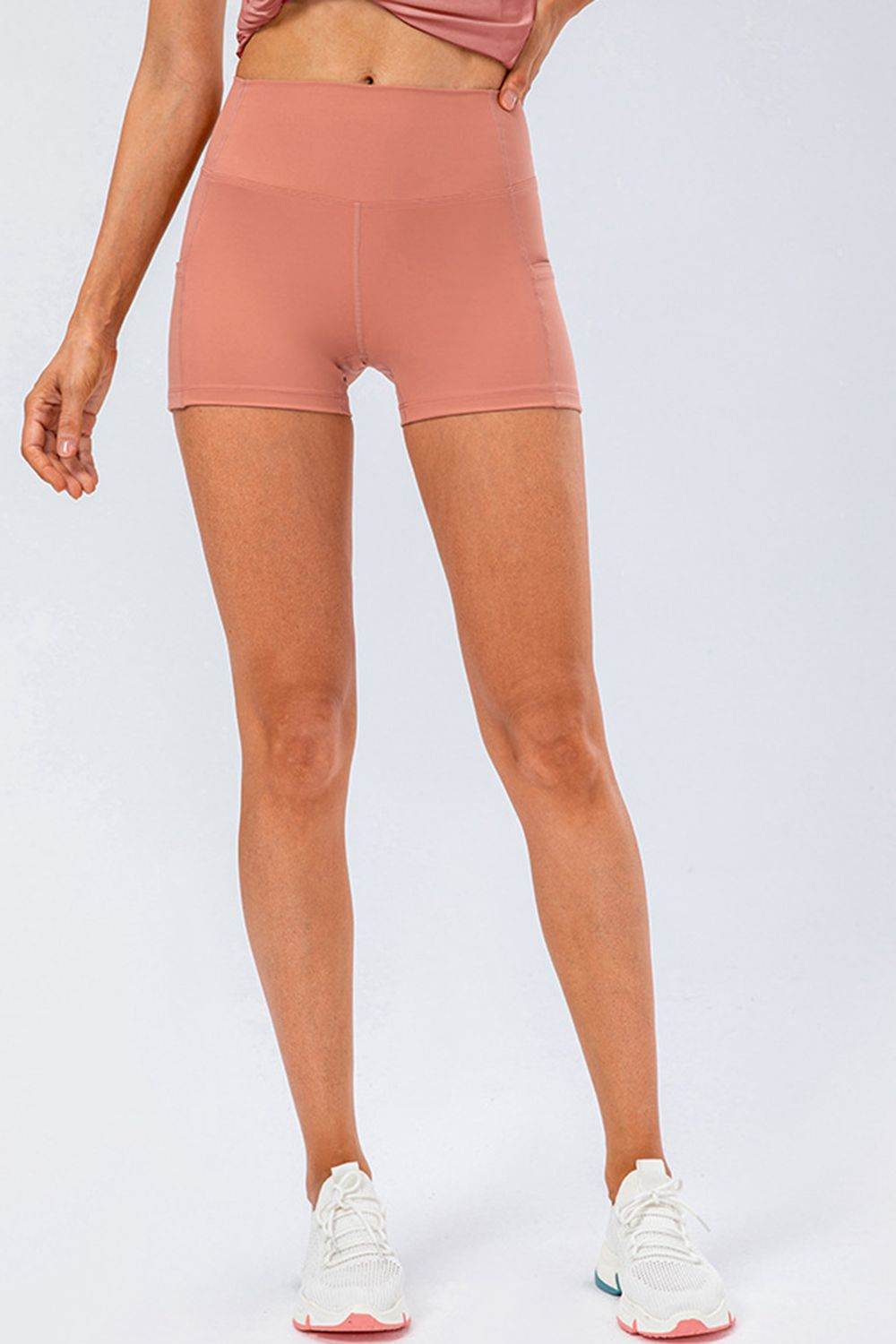 Slim Fit Wide Waistband Sports Shorts - Selvanelle