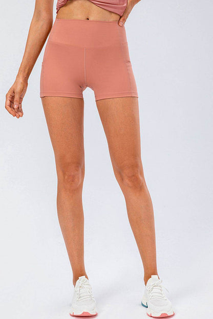 Slim Fit Wide Waistband Sports Shorts - Selvanelle