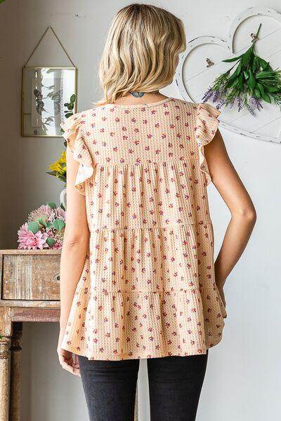 Heimish Full Size Butterfly Short Sleeve Floral Top Plus Size - Selvanelle
